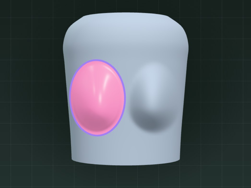 Finished custom breast form fitted to a chest scan
