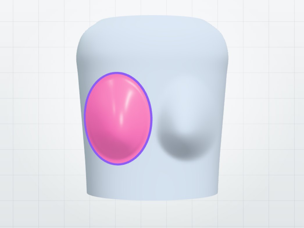 Finished custom breast form fitted to a chest scan